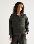Zest Linen Boxy Jacket, Forest Night product photo View 04 S