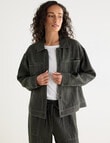 Zest Linen Boxy Jacket, Forest Night product photo View 06 S