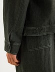 Zest Linen Boxy Jacket, Forest Night product photo View 07 S