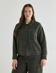 Zest Linen Boxy Jacket, Forest Night product photo View 12 S