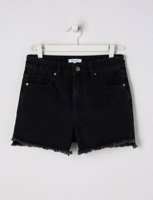 Switch Ava Cut Off Denim Shorts, Washed Black product photo