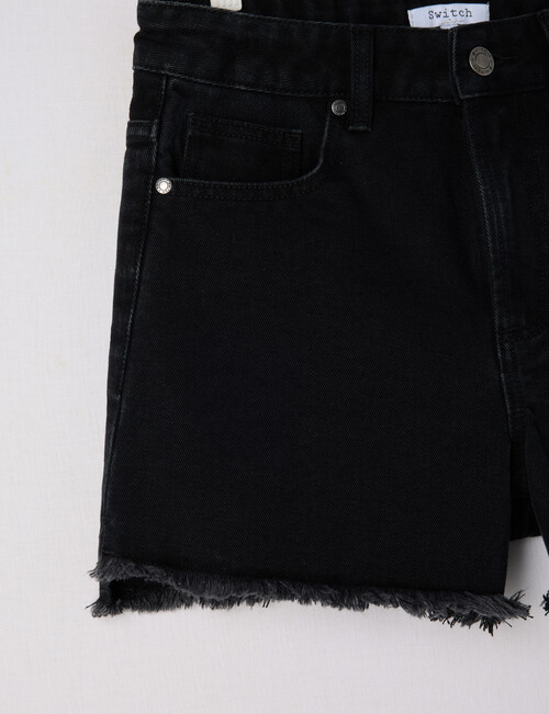 Switch Ava Cut Off Denim Shorts, Washed Black product photo View 03 L