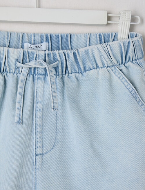 Switch Bella Pull On Denim Short, Light Blue product photo View 03 L