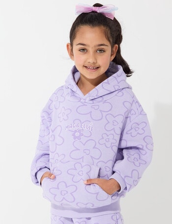 Mac & Ellie Daisies Boxy Pull On Hoodie, Lilac product photo