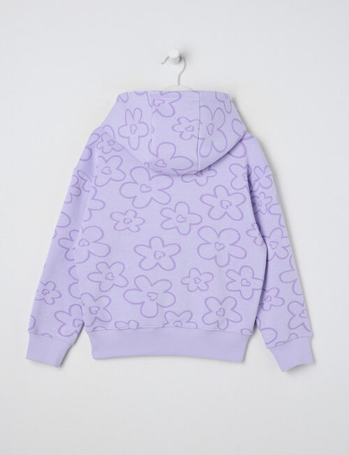 Mac & Ellie Daisies Boxy Pull On Hoodie, Lilac product photo View 02 L