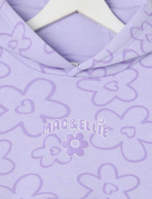 Mac & Ellie Daisies Boxy Pull On Hoodie, Lilac product photo View 03 L