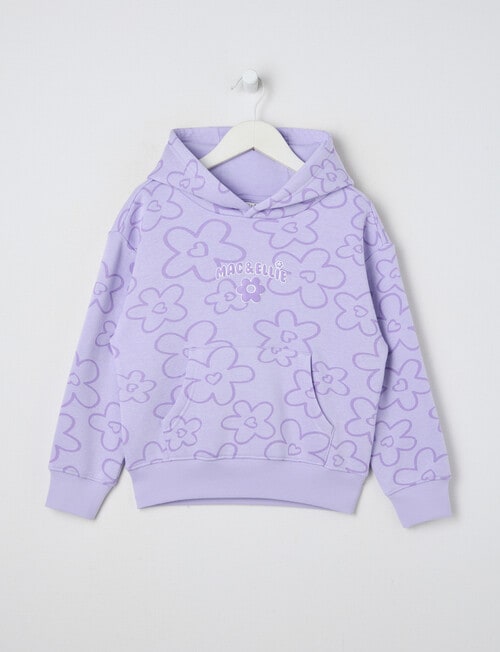 Mac & Ellie Daisies Boxy Pull On Hoodie, Lilac product photo View 04 L