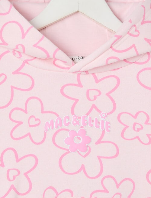 Mac & Ellie Daisies Boxy Pull On Hoodie, Light Pink product photo View 03 L