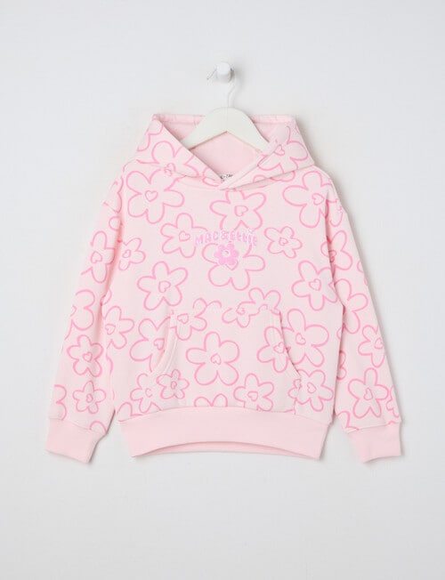 Mac & Ellie Daisies Boxy Pull On Hoodie, Light Pink product photo View 04 L