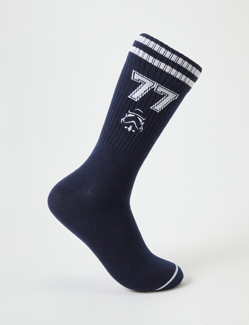 Licensed Star Wars Stormtrooper 77 Sports Rib Crew Sock, Navy product photo