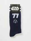 Licensed Star Wars Stormtrooper 77 Sports Rib Crew Sock, Navy product photo View 02 S