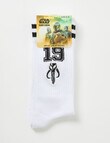 Licensed Star Wars Mando 19, Sports Rib Crew Sock, White product photo View 02 S
