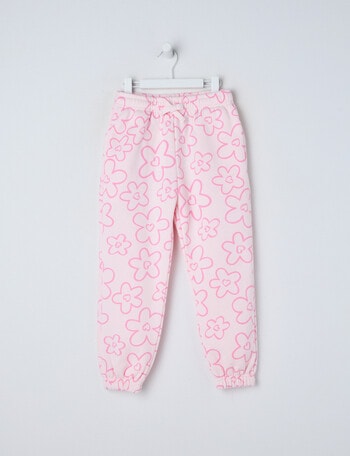 Mac & Ellie Daisies Cuff Trackpant, Light Pink product photo