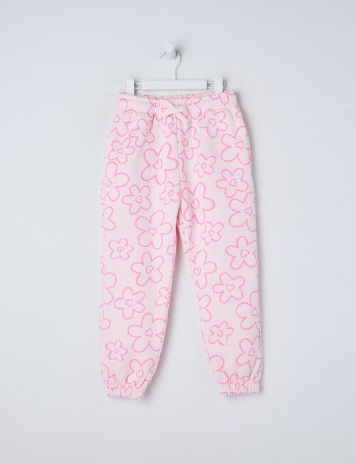 Mac & Ellie Daisies Cuff Trackpant, Light Pink product photo
