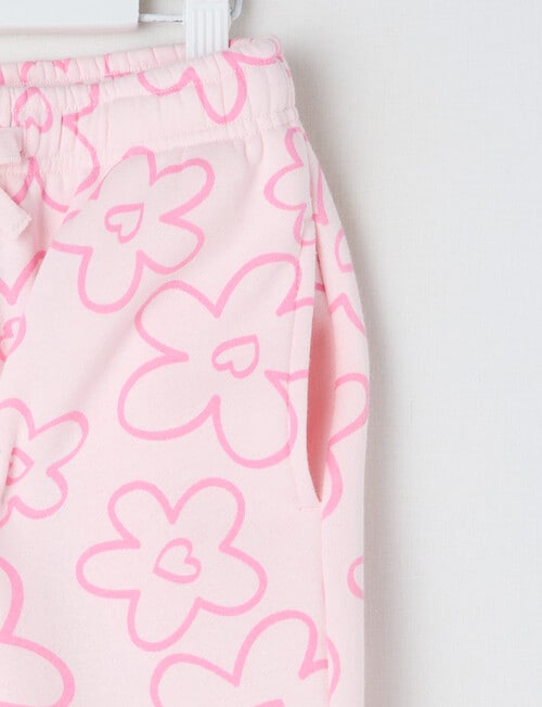 Mac & Ellie Daisies Cuff Trackpant, Light Pink product photo View 02 L