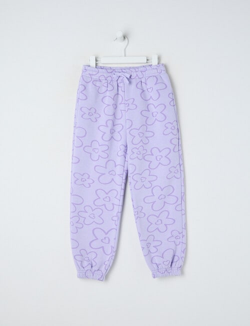 Mac & Ellie Daisies Cuff Trackpant, Lilac product photo View 02 L