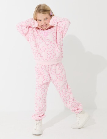 Mac & Ellie Daisies Cuff Trackpant, Light Pink product photo