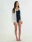 Zest Swimwear Swimsuit with Contrast Stitch, Black product photo View 03 S