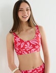 Zest Swimwear Sporty Bikini Top, Botanic Pink Print product photo