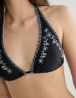 Zest Swimwear Contrast Stitch String Bikini Top, Black product photo View 04 S