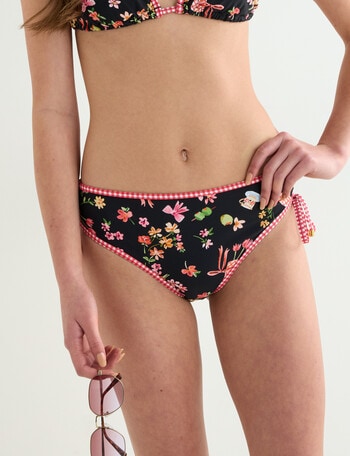 Zest Swimwear Gingham String Bikini Brief, Tea Party product photo