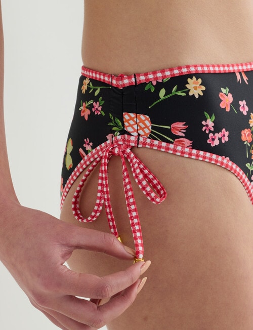 Zest Swimwear Gingham String Bikini Brief, Tea Party product photo View 04 L