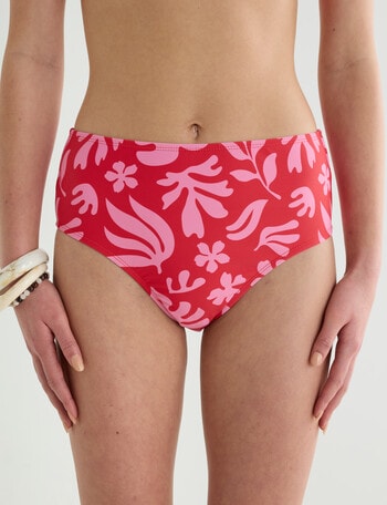 Zest Swimwear High Waisted Bikini Brief, Botanic Pink Print product photo