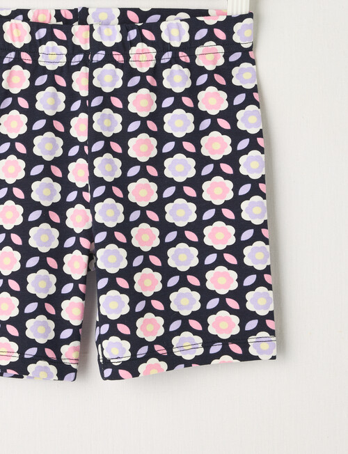 Mac & Ellie Geo Floral Bike Short, Navy product photo View 02 L