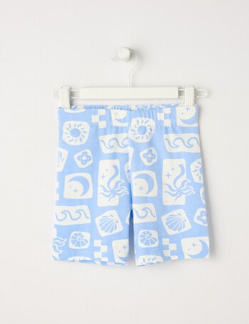 Mac & Ellie Holiday Print Bike Short, Cornflower product photo