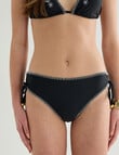 Zest Swimwear Contrast Stitch String Bikini Bottom, Black product photo