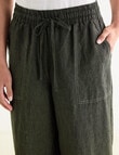 Zest Linen Palazzo Pants, Forest Night product photo View 04 S