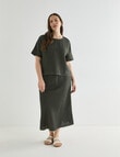Zest Linen Button Back Top, Forest Night product photo View 13 S