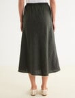 Linen Bias Cut Skirt, Forest Night product photo View 02 S