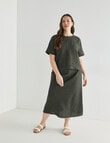 Linen Bias Cut Skirt, Forest Night product photo View 12 S