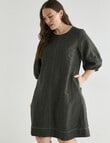 Zest Linen 3/4 Sleeve Dress, Forest Night product photo View 12 S