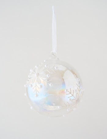Christmas Shop Glass Bauble, Snowflake product photo