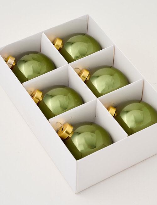 Christmas Shop Glass Bauble, Forest, Set of 6 product photo View 02 L