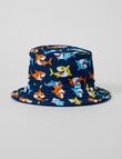 Teeny Weeny Shark Reversible Swim Bucket Hat, Blue product photo View 02 S