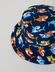 Teeny Weeny Shark Reversible Swim Bucket Hat, Blue product photo View 03 S