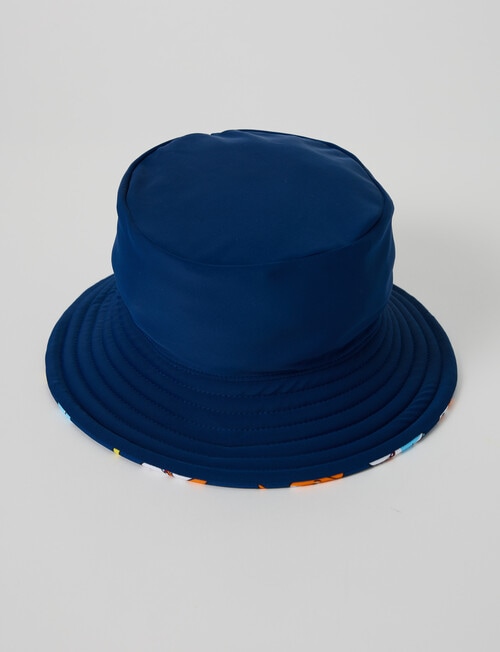 Teeny Weeny Shark Reversible Swim Bucket Hat, Blue product photo View 05 L