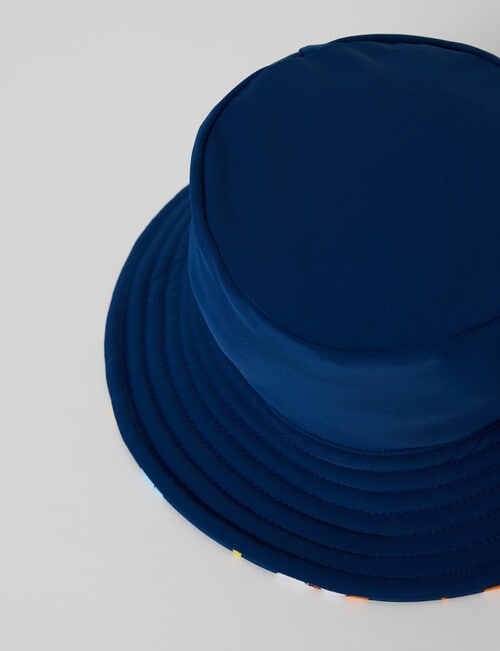 Teeny Weeny Shark Reversible Swim Bucket Hat, Blue product photo View 06 L