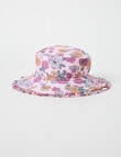 Teeny Weeny Flower Reversible Swim Bucket Hat, Pink Frost product photo View 02 S