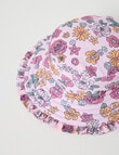Teeny Weeny Flower Reversible Swim Bucket Hat, Pink Frost product photo View 03 S