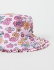 Teeny Weeny Flower Reversible Swim Bucket Hat, Pink Frost product photo View 04 S