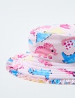 Teeny Weeny Girls Dino Reversible Swim Bucket Hat, Pink product photo View 02 S