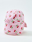 Teeny Weeny Girls Cherry Legionnaire Swim Hat, Pink product photo View 03 S