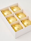 Christmas Shop Glass Bauble, Gold Tone, Set of 6 product photo View 02 S
