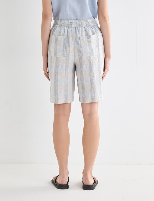 Zest Essential Linen Longline Short, Natural Check product photo View 02 L