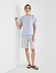 Zest Essential Linen Longline Short, Natural Check product photo View 03 S