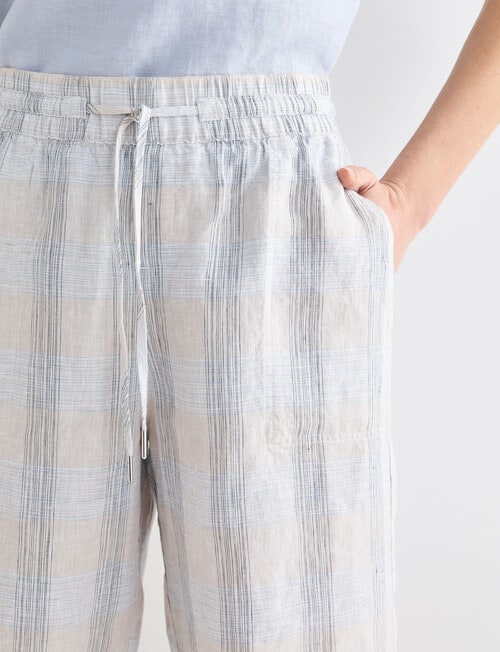 Zest Essential Linen Longline Short, Natural Check product photo View 05 L
